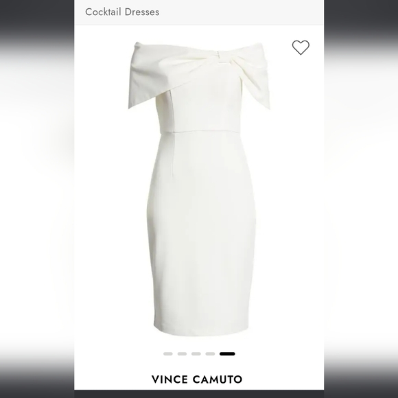 VINCE CAMUTO NWT BOW COLLAR OFF SHOULDER DRESS Size 12 Ivory - Picture 9 of 11